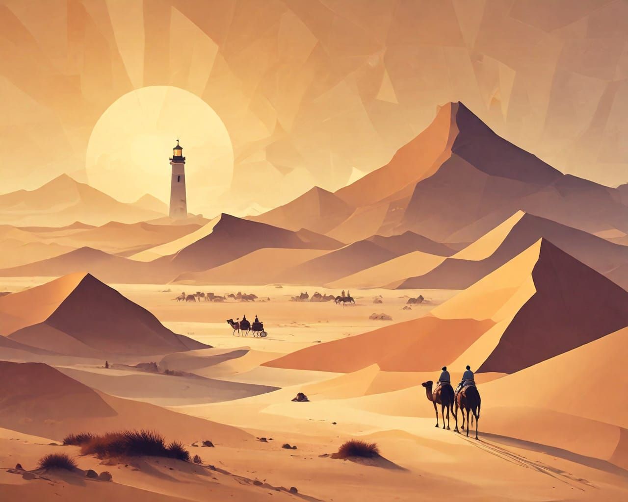 Lighthouse. Abstract scene.