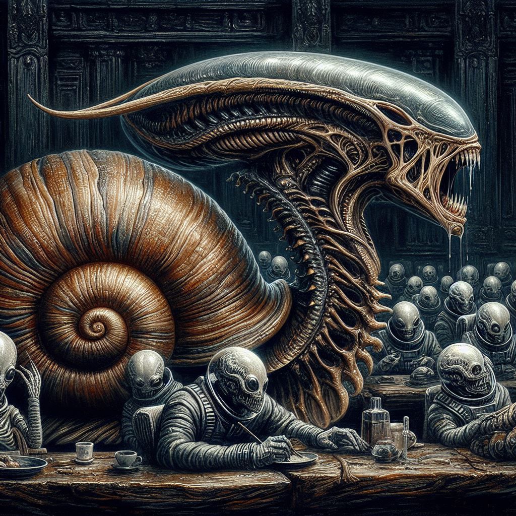 Creepy Snail-Sluggy Xenomorph God 🐌👽 - AI Generated Artwork - NightCafe ...