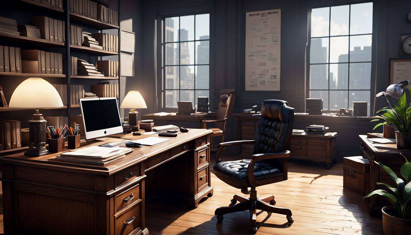 View through the window from a skyscraper overlooking New York, Indiana Jones 1 Adventure PC Game, 8K Resolution, Dynamic Lighting, Unreal E...