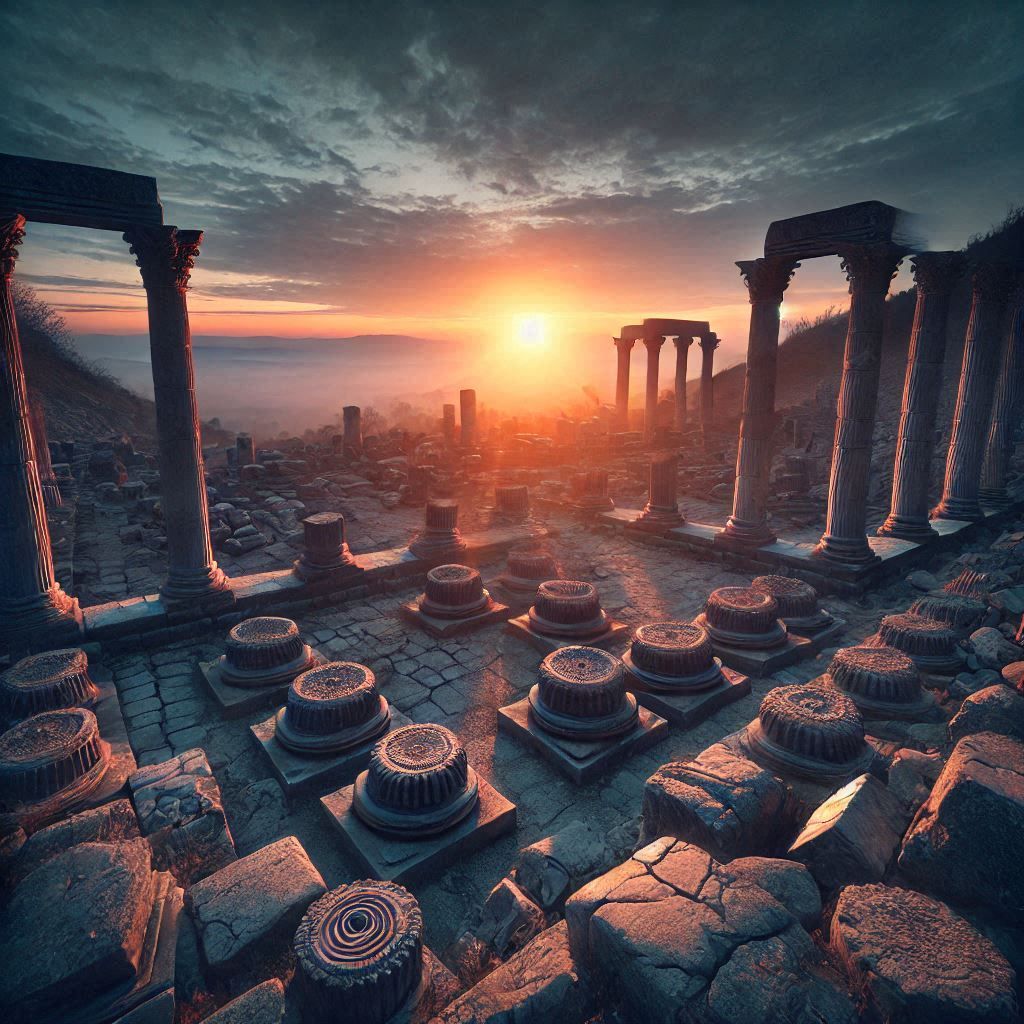 Ancient ruins at dawn
