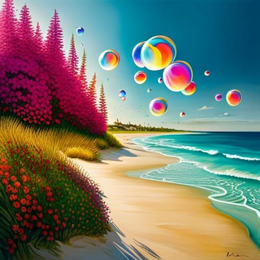 Bubbles Beach AI Generated Artwork NightCafe Creator