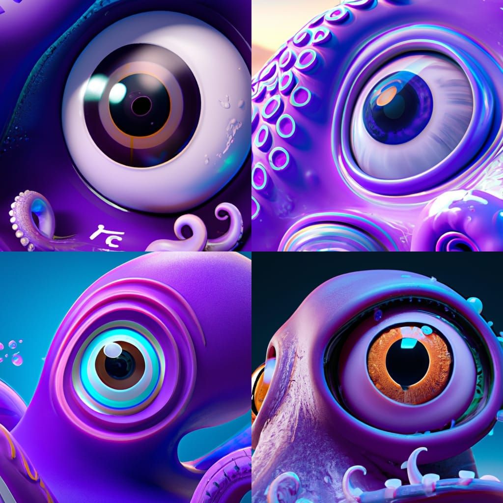 Eye, octopus grace purple 💜 Pixar, Disney, concept art, 3d ...