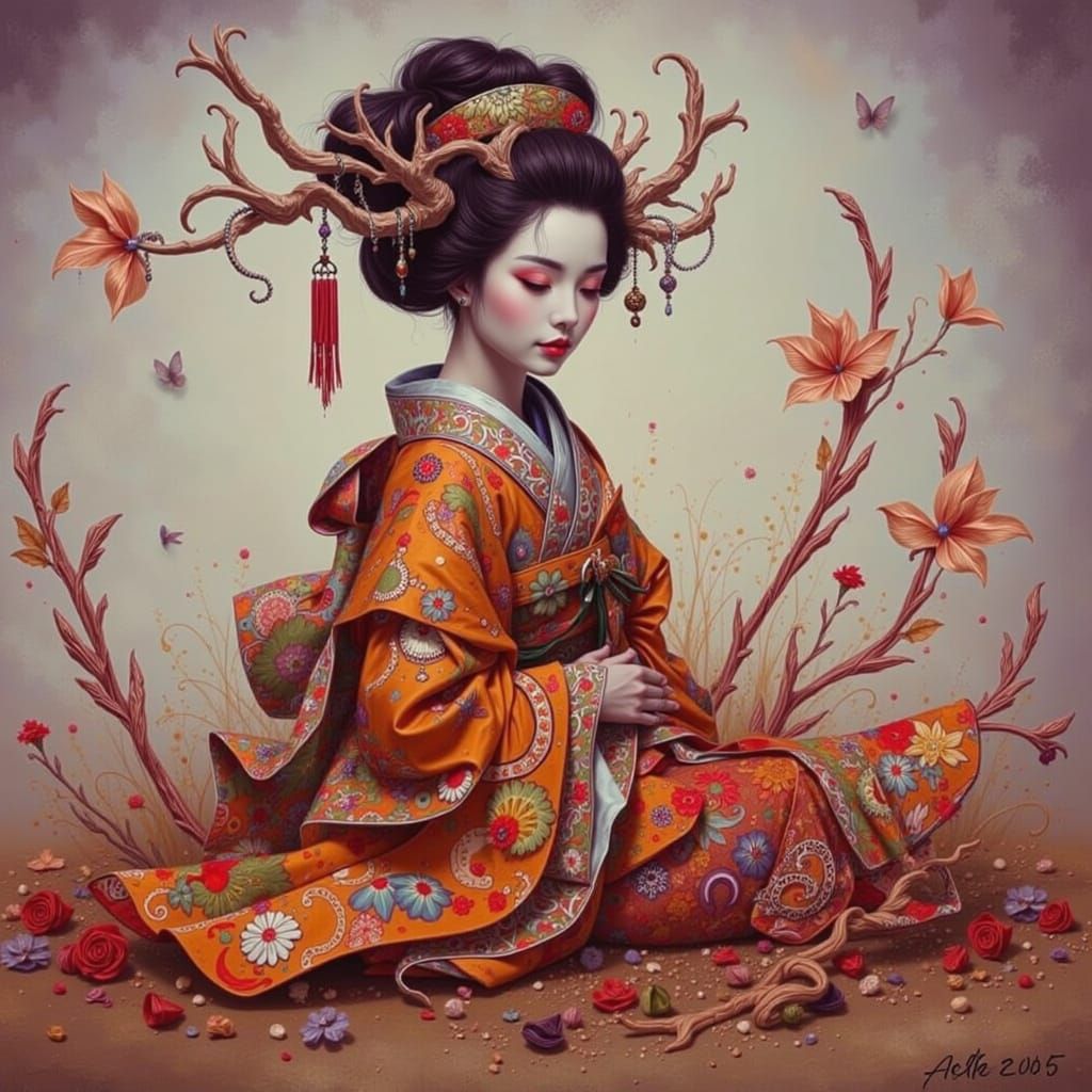 <lora:ORIGAMI STAG:1.0> Geisha