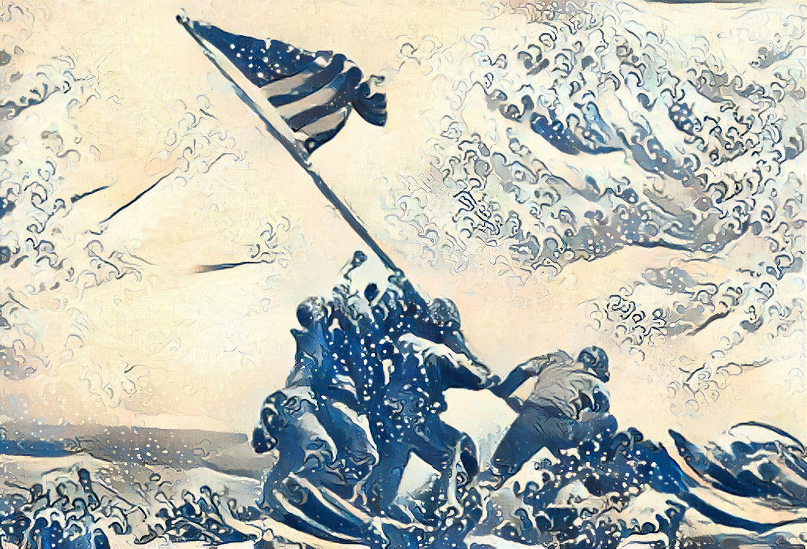 Marines raising the flag at Iwo Jima