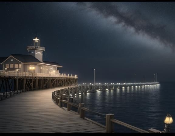 dream: pier fishing at night: night voyages by sea: night-blooming ...