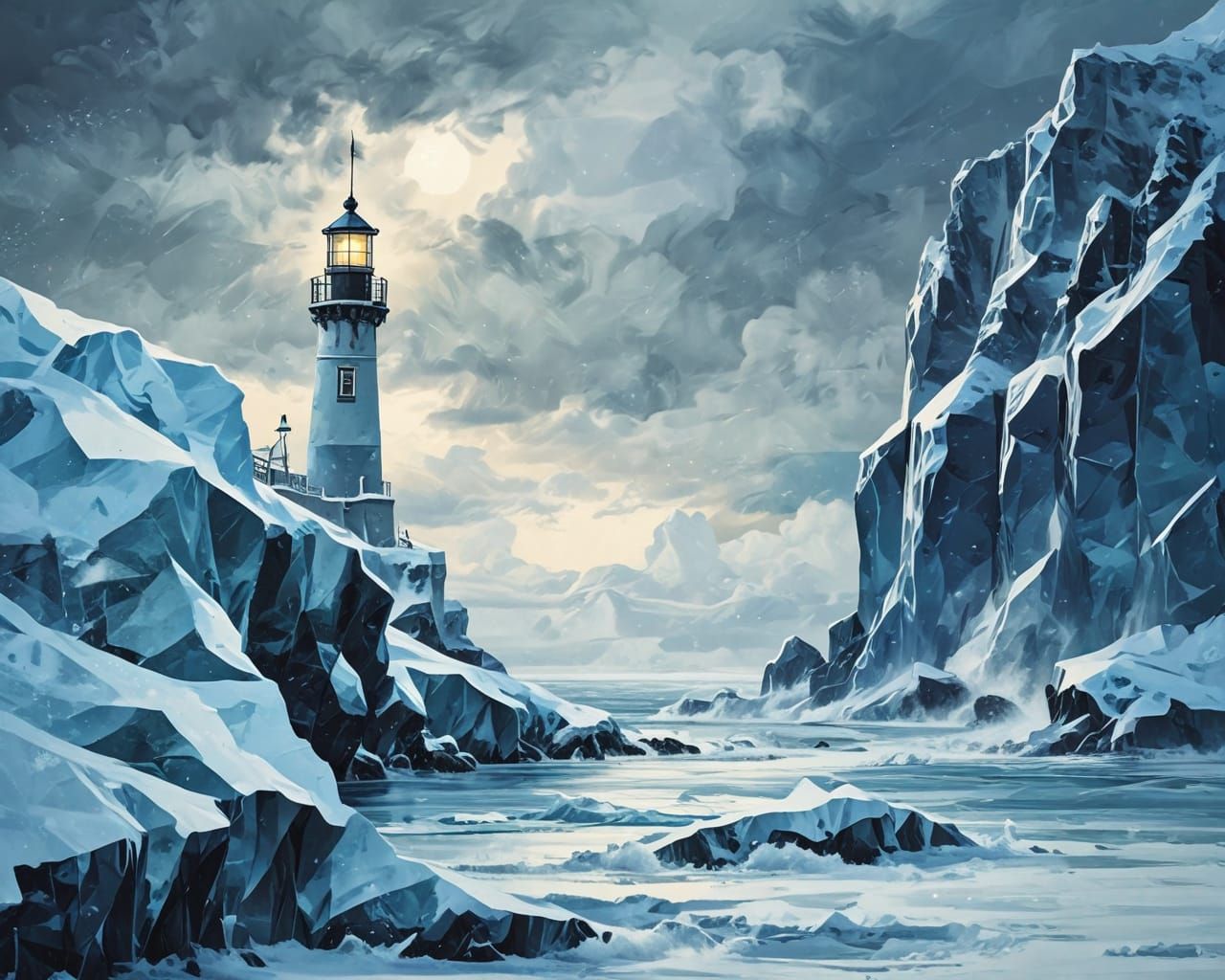 Lighthouse. Abstract scene.