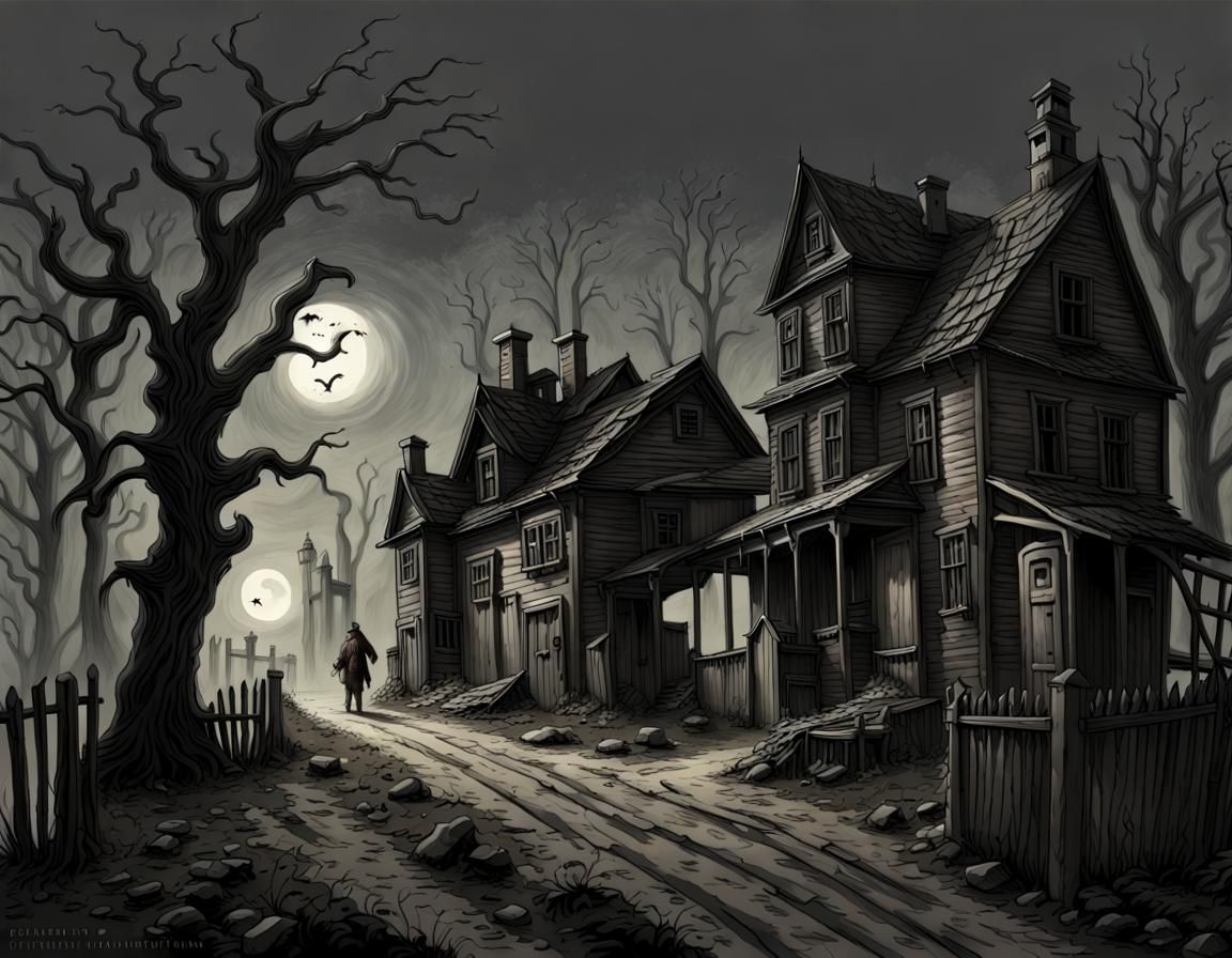 Haunted Countryside Village
ghost town   by @AI Art Creations