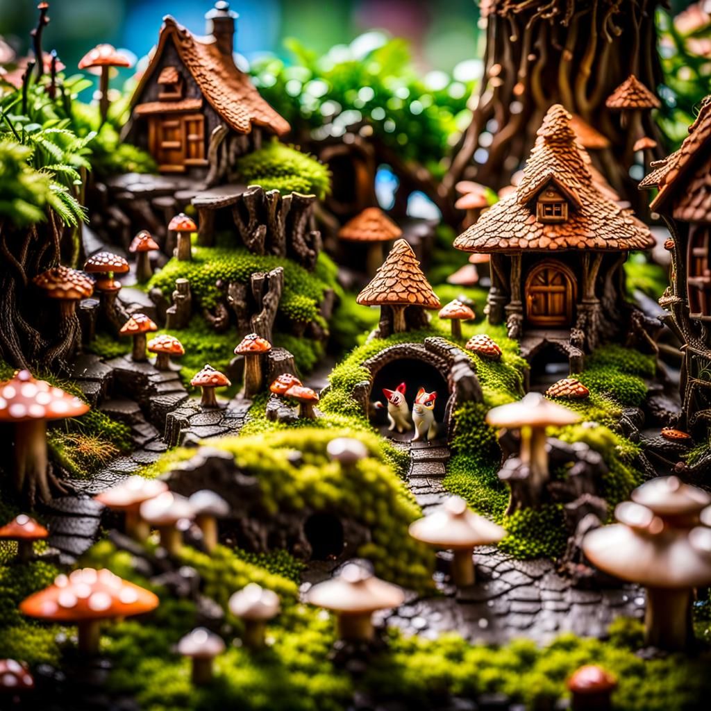 Miniature forrest village 