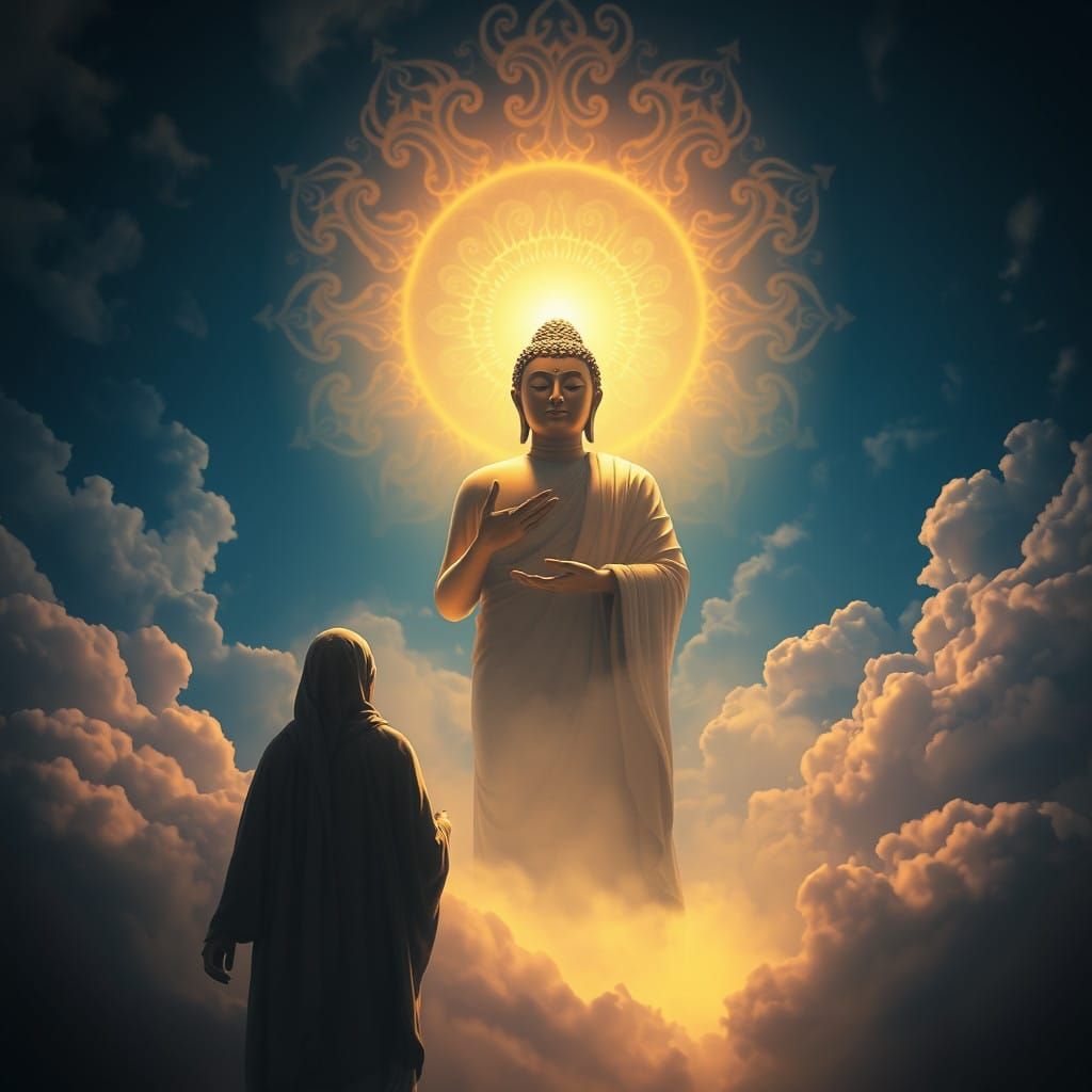 Divine Ascension in Warm, Golden Light