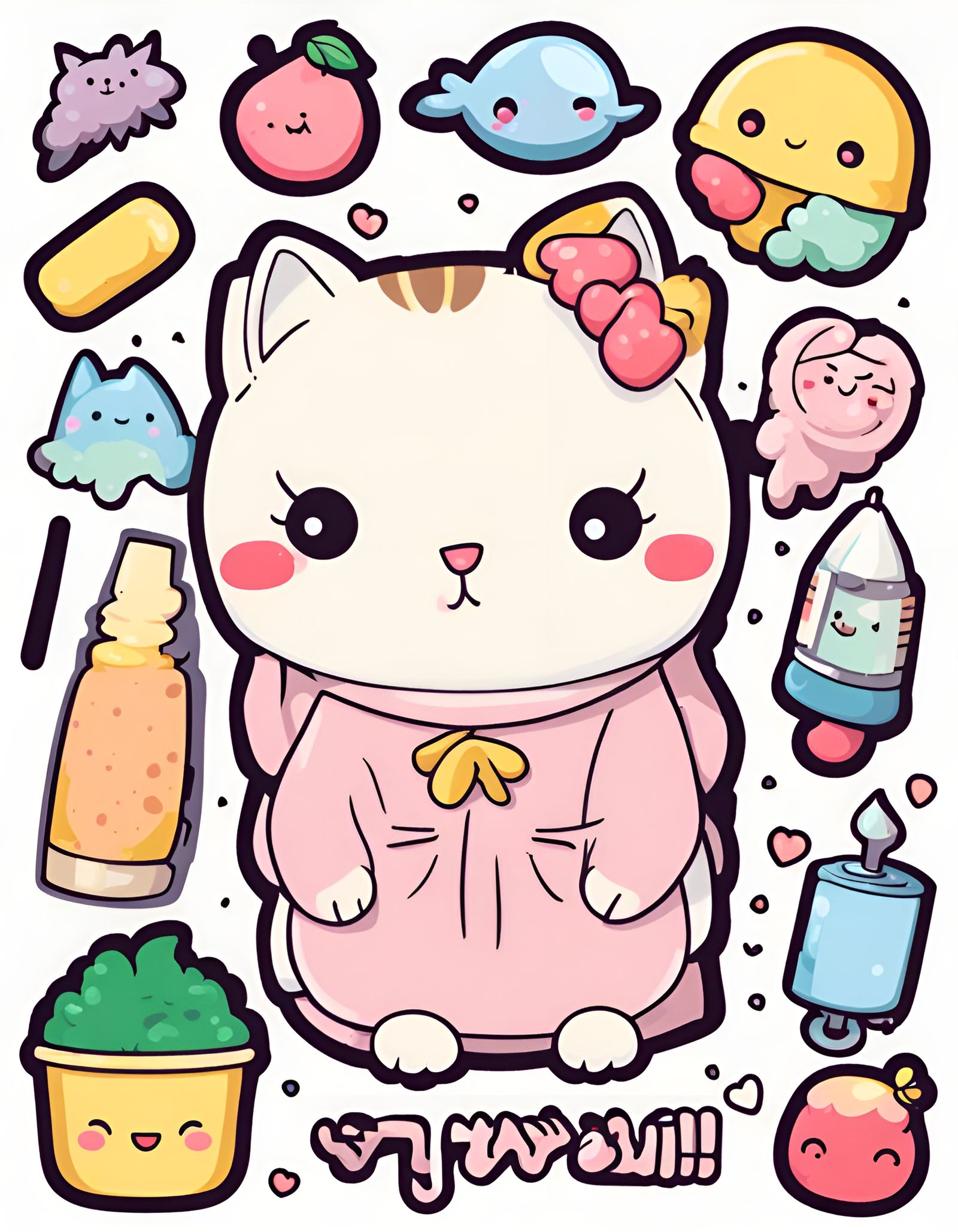 Cute kawaii sticker
