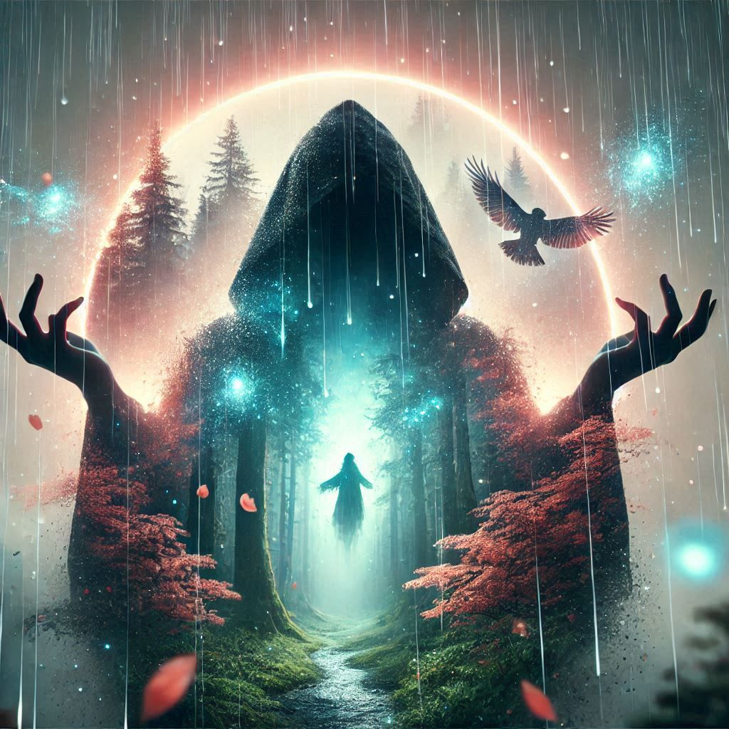 double exposure beautiful fantasy DALL-E 3 portrait landscap...