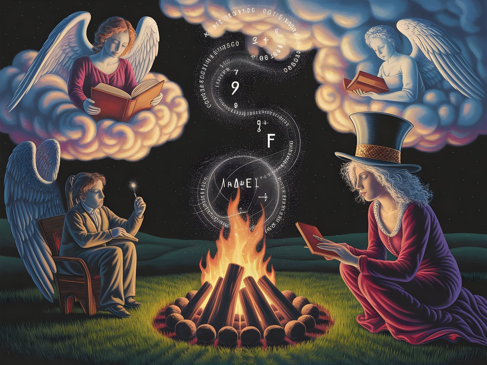Campfire Codes Emerge in Psychedelic Oil Painting