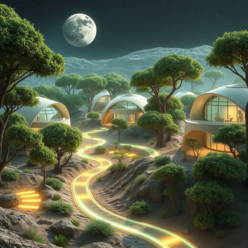 Solarpunk Settlement  by @Kallistratia