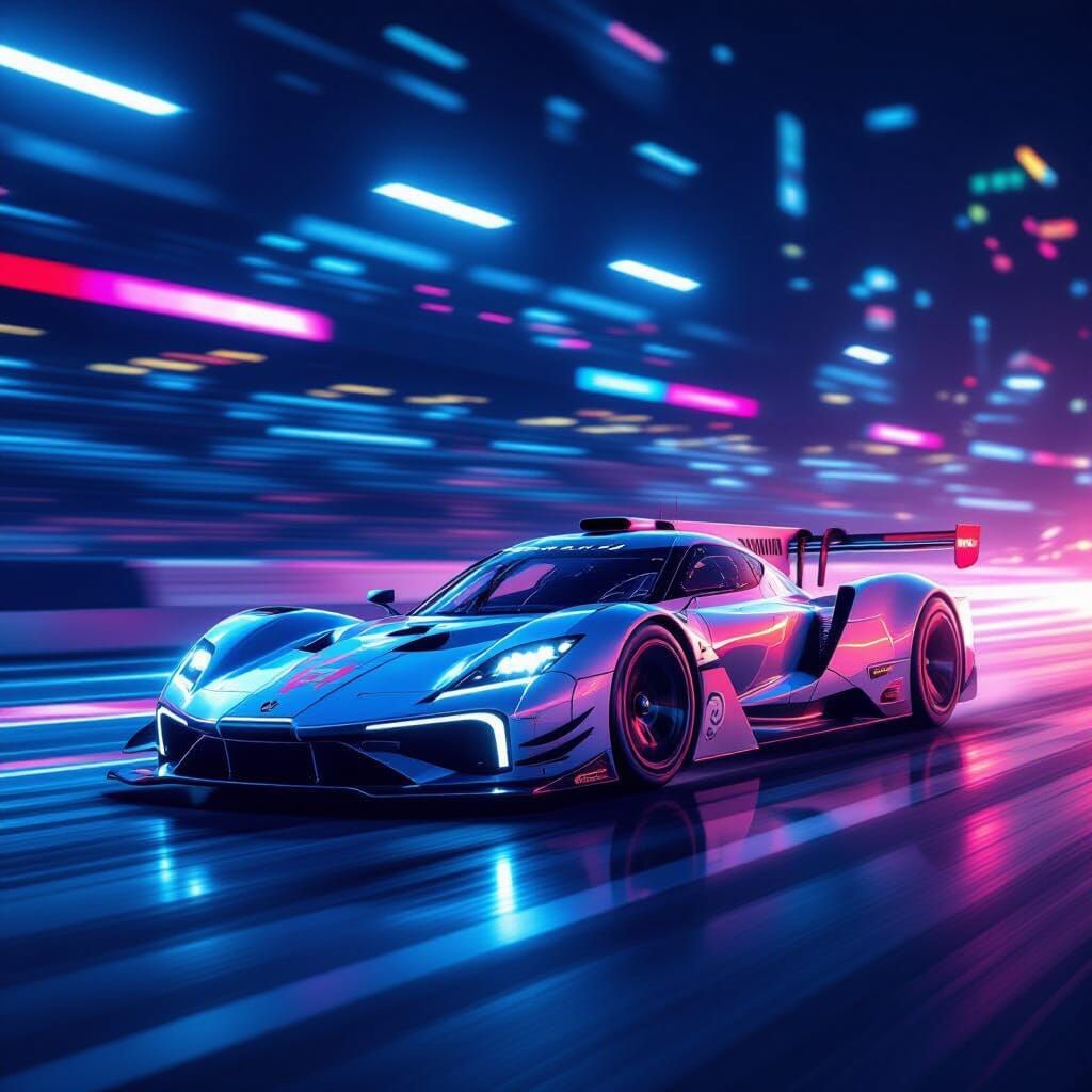 Futuristic Racing Car in a Syd Mead Style