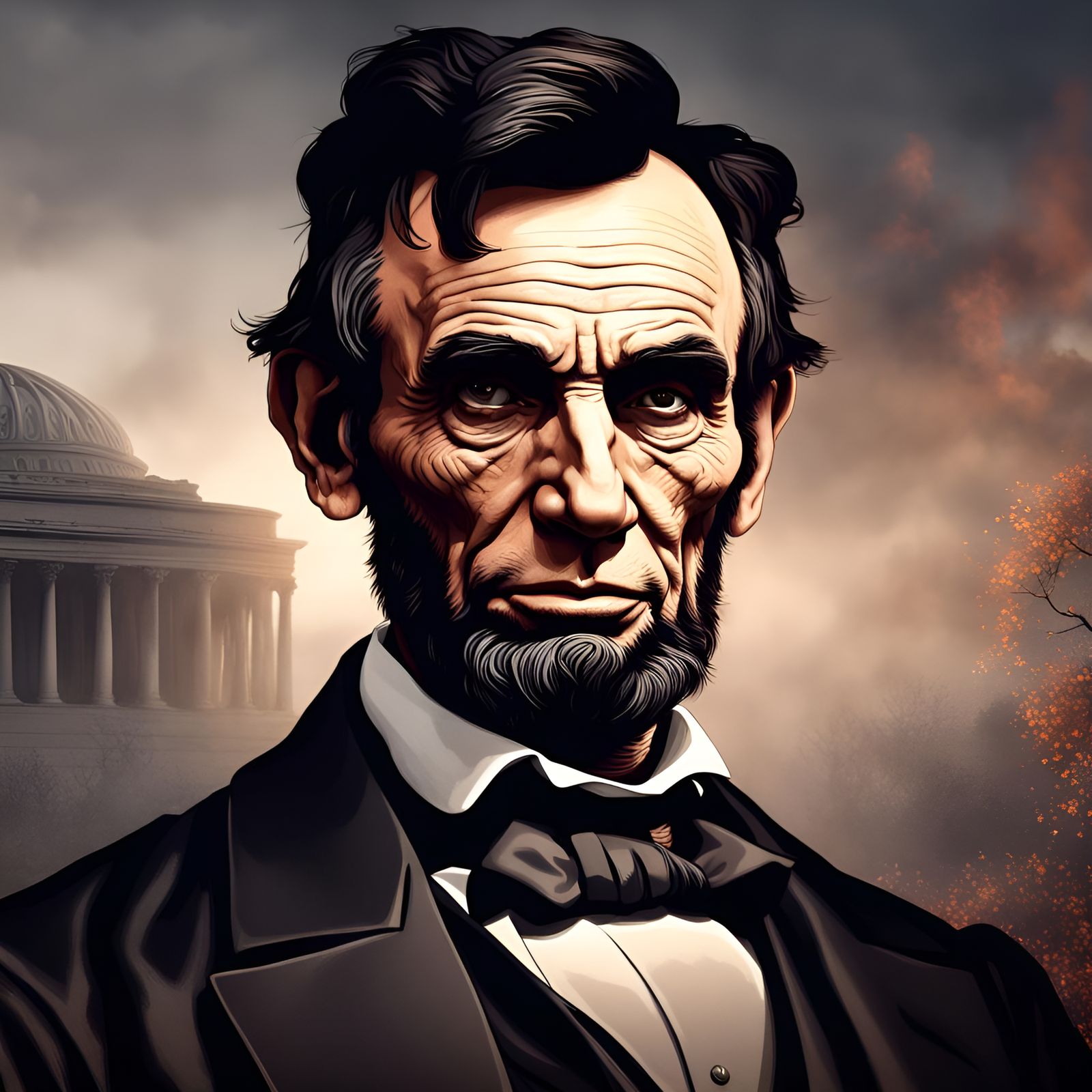 Abraham Lincoln Portrait - AI Generated Artwork - NightCafe Creator