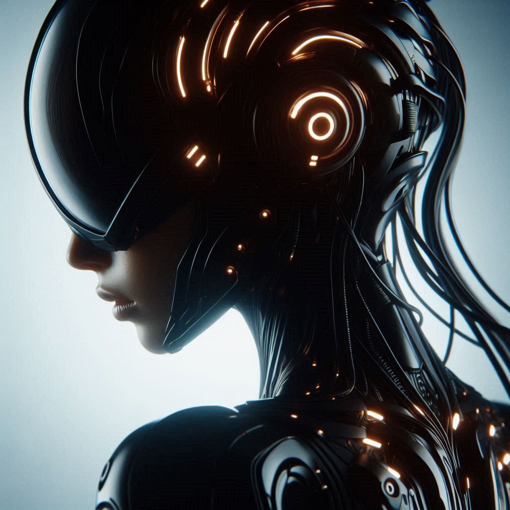 Futuristic Cybernetic Helmet