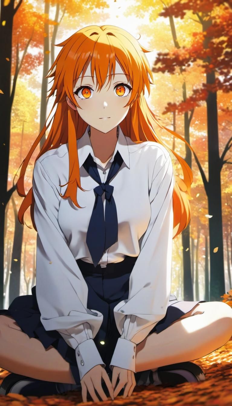 An orange-eyed anime girl