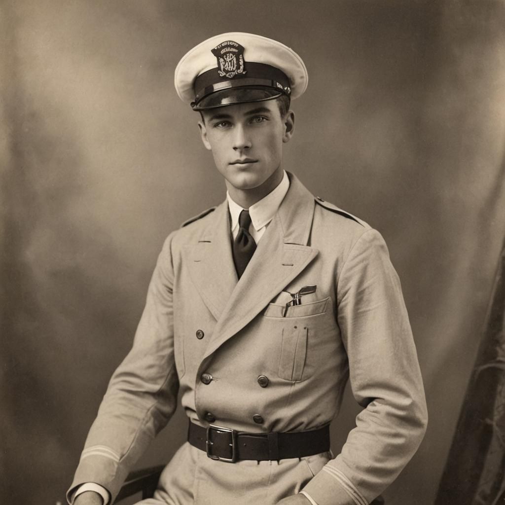 a handsome 1920s American sailor in his uniform