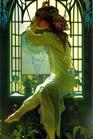 Art nouveau Green fairy