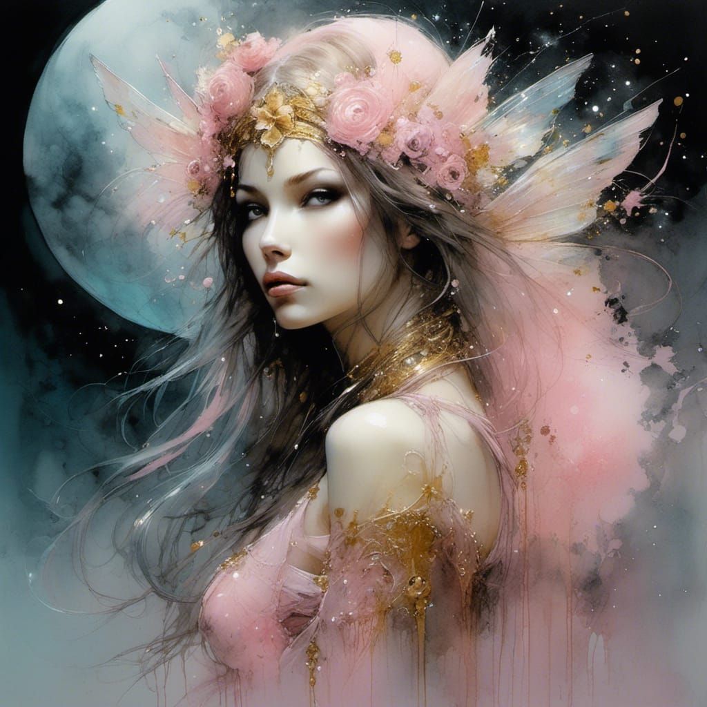 Fairy and a Moon - AI Generated Artwork - NightCafe Creator