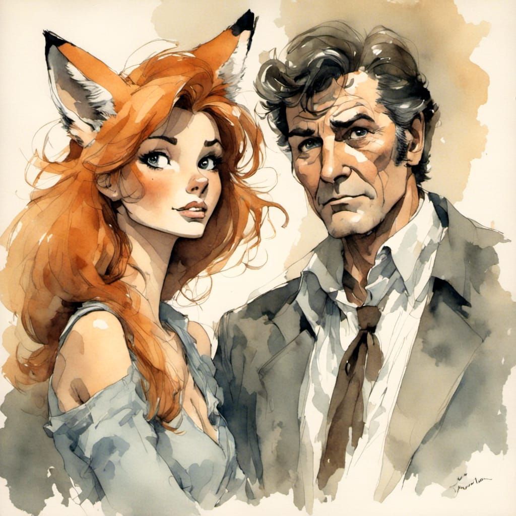 Fox-girl VIXEN and Detective Lumbeau