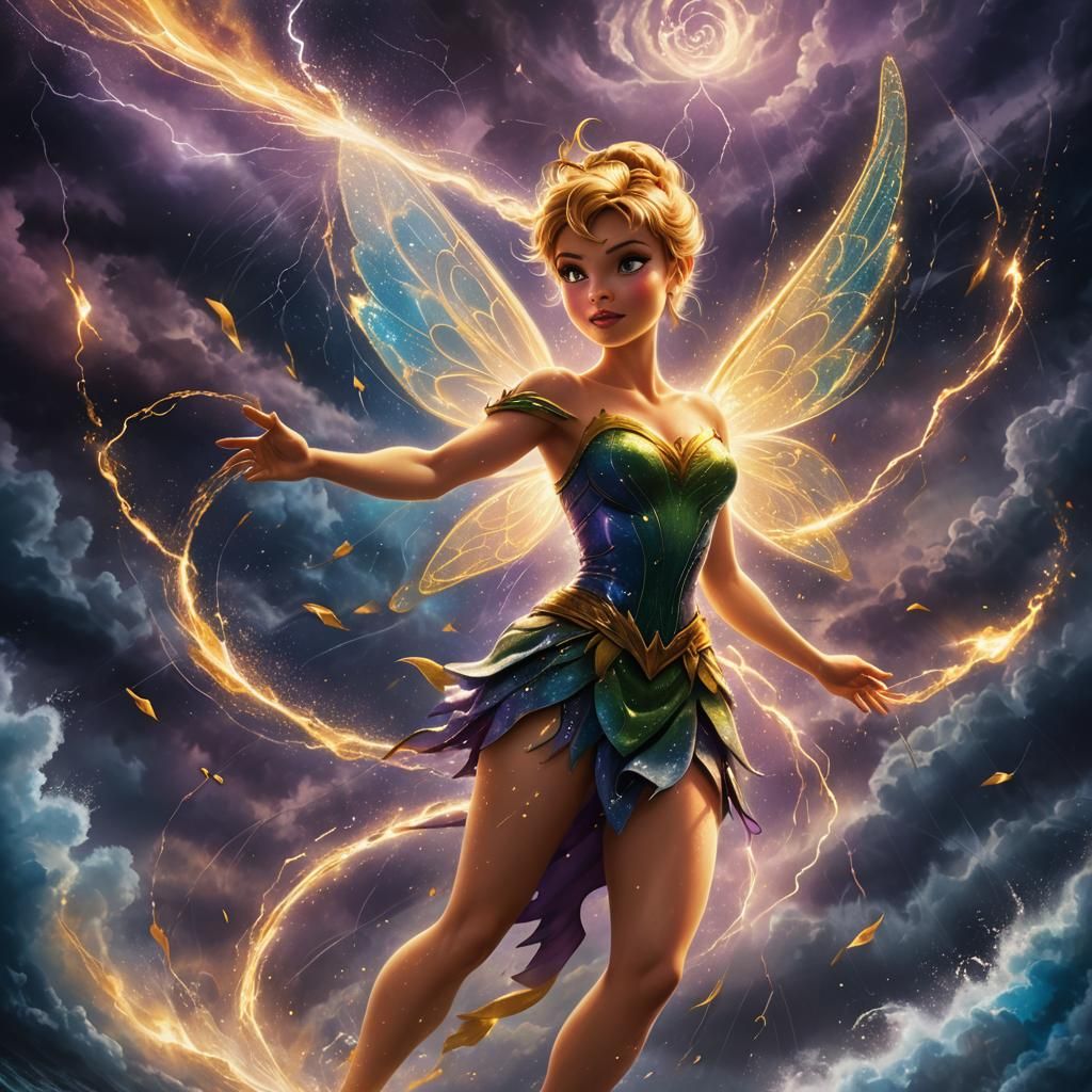 Tinker Bell harnessing the power of a hurricane  by @Hard Boiled Entertainment