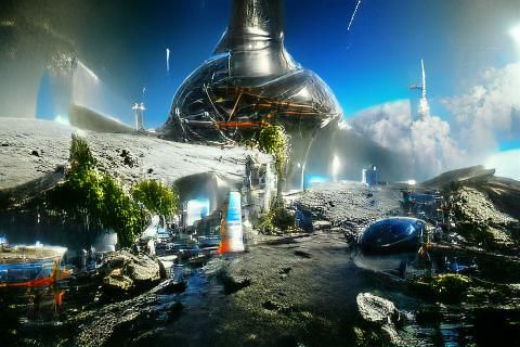 Space port on an Asteroid