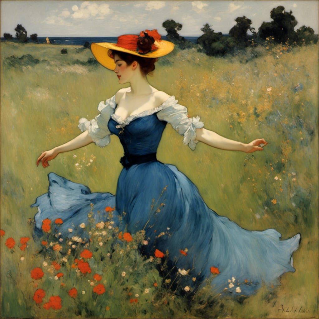 Blue belle in amongst the wild flowers