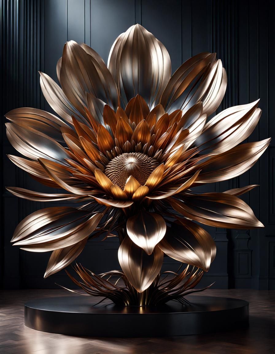 Metal Flower Sculpture  by @yellowhyena