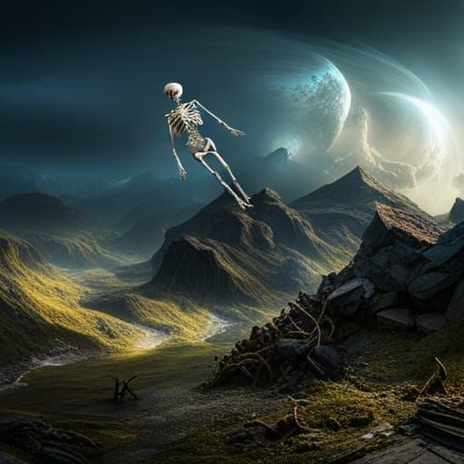 Skeleton who’s falling from sky