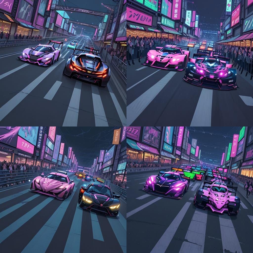 Néon racing - AI Generated Artwork - NightCafe Creator