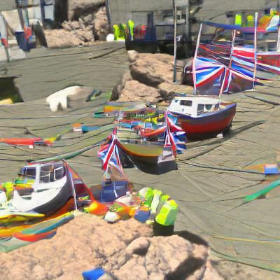 Harbour,fishing boats, bunting,sunshine and a seal 8K 3D amb...