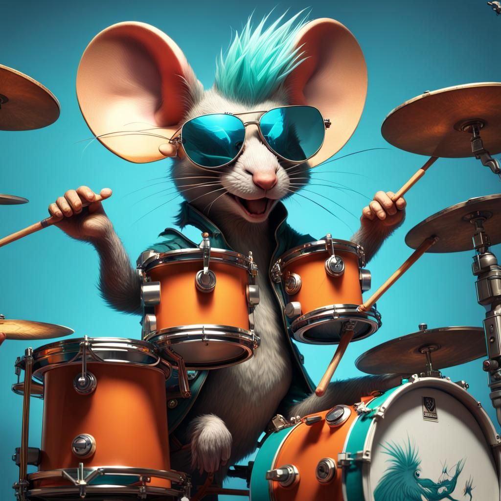 Punk Rat Musician  by @Gaylatonette