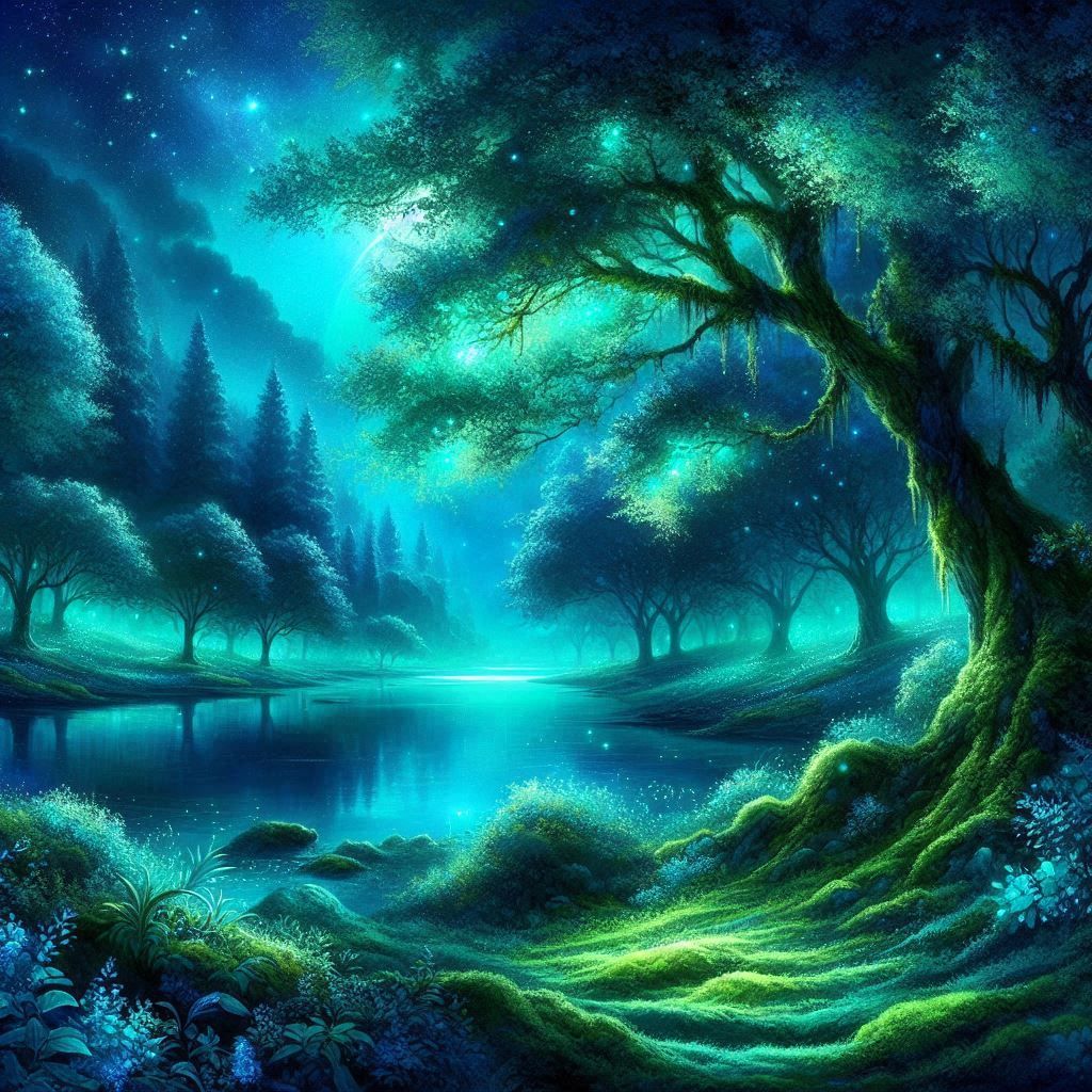 „Fluss aus Licht – zwischen Moos, Magie, Sternen und Stille atmet der Wald in Farben“  by @bedisi yseven