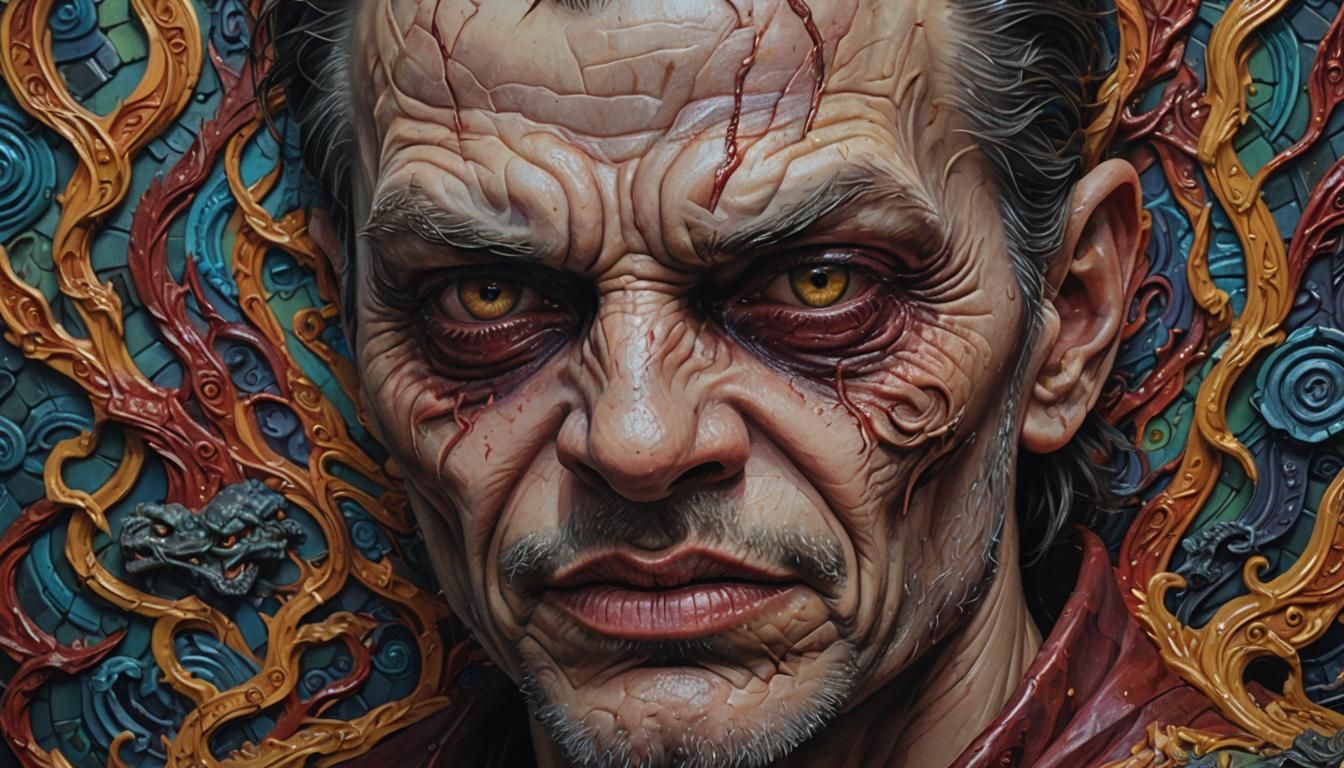 where evil lives Hyperrealistic,   mid shot, intricately det...