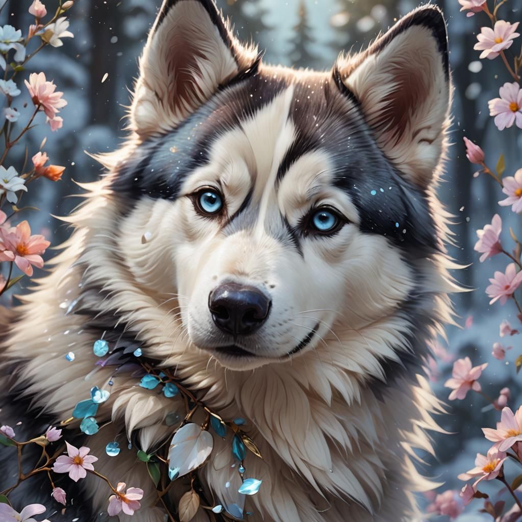 Cute Husky - AI Generated Artwork - NightCafe Creator