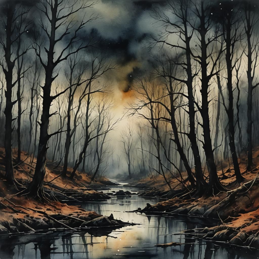 Dark Woods  by @Swiss Army Squid