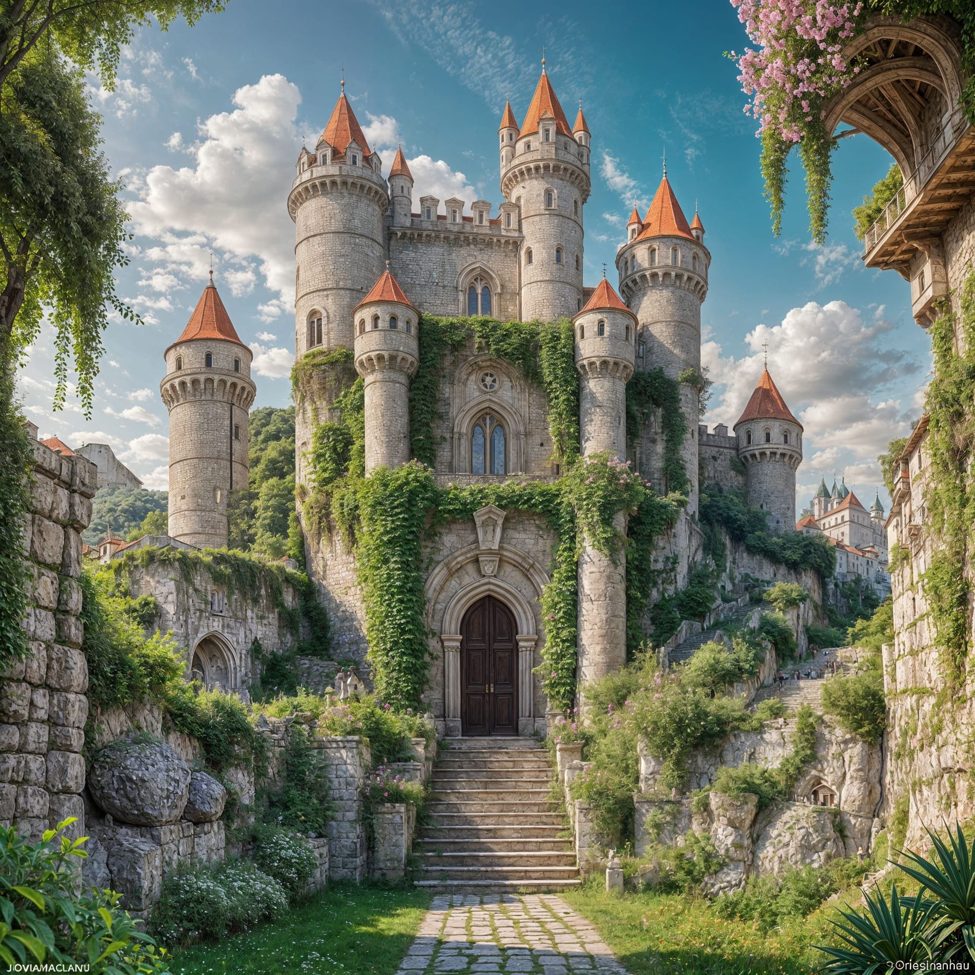 Dvorac u kamenu. Fantazija života. Čudesni detalji.