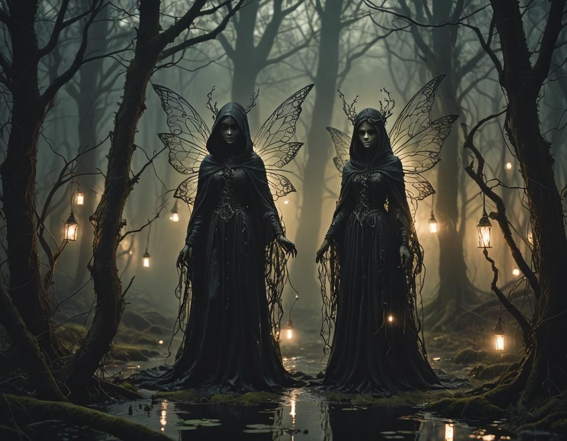 Dark Fairies Waiting  by @FrancesFantasy