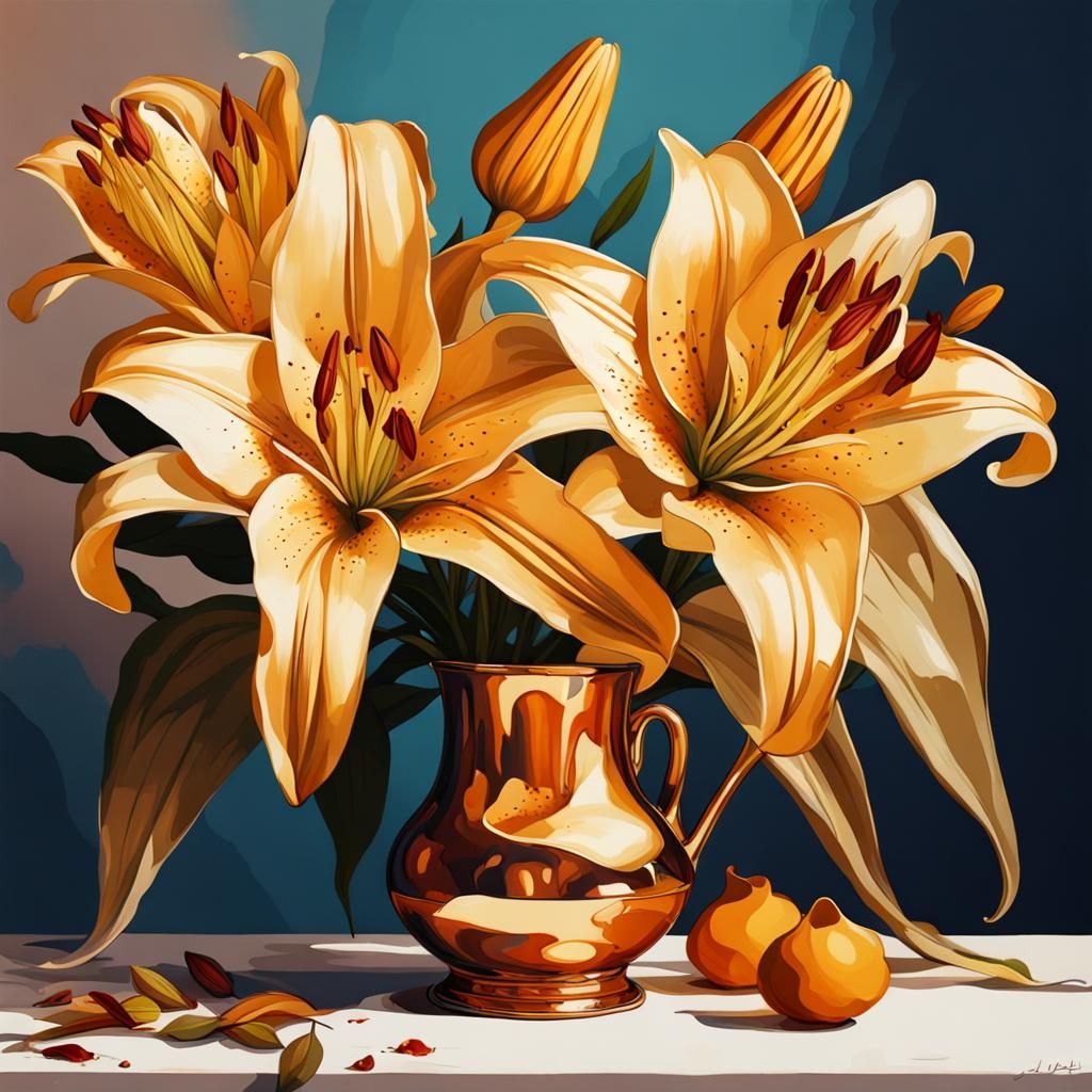 Gold crafted lilies