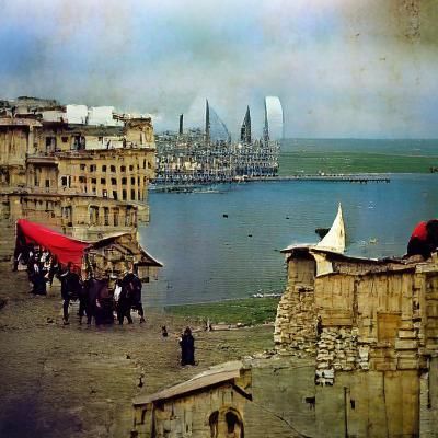 Thriving city; Azerbaijan, Baku; 1908; autochrome