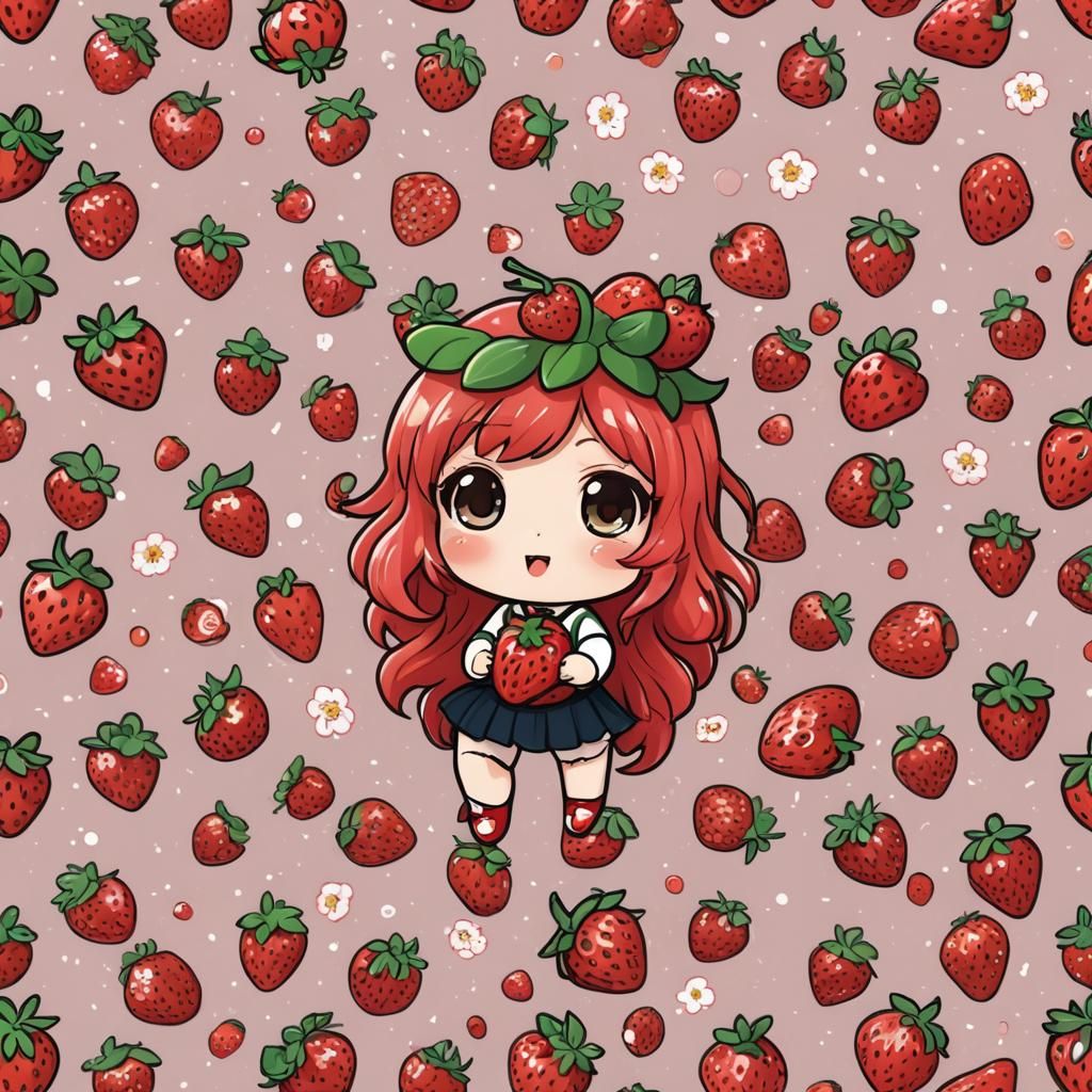 Chibi Strawberry - AI Generated Artwork - NightCafe Creator