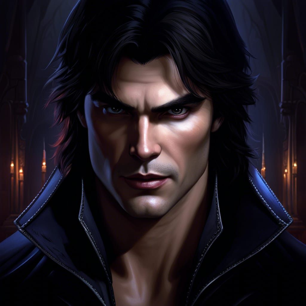 Damon Salvatore from vampire dairies series - AI Generated Artwork -  NightCafe Creator