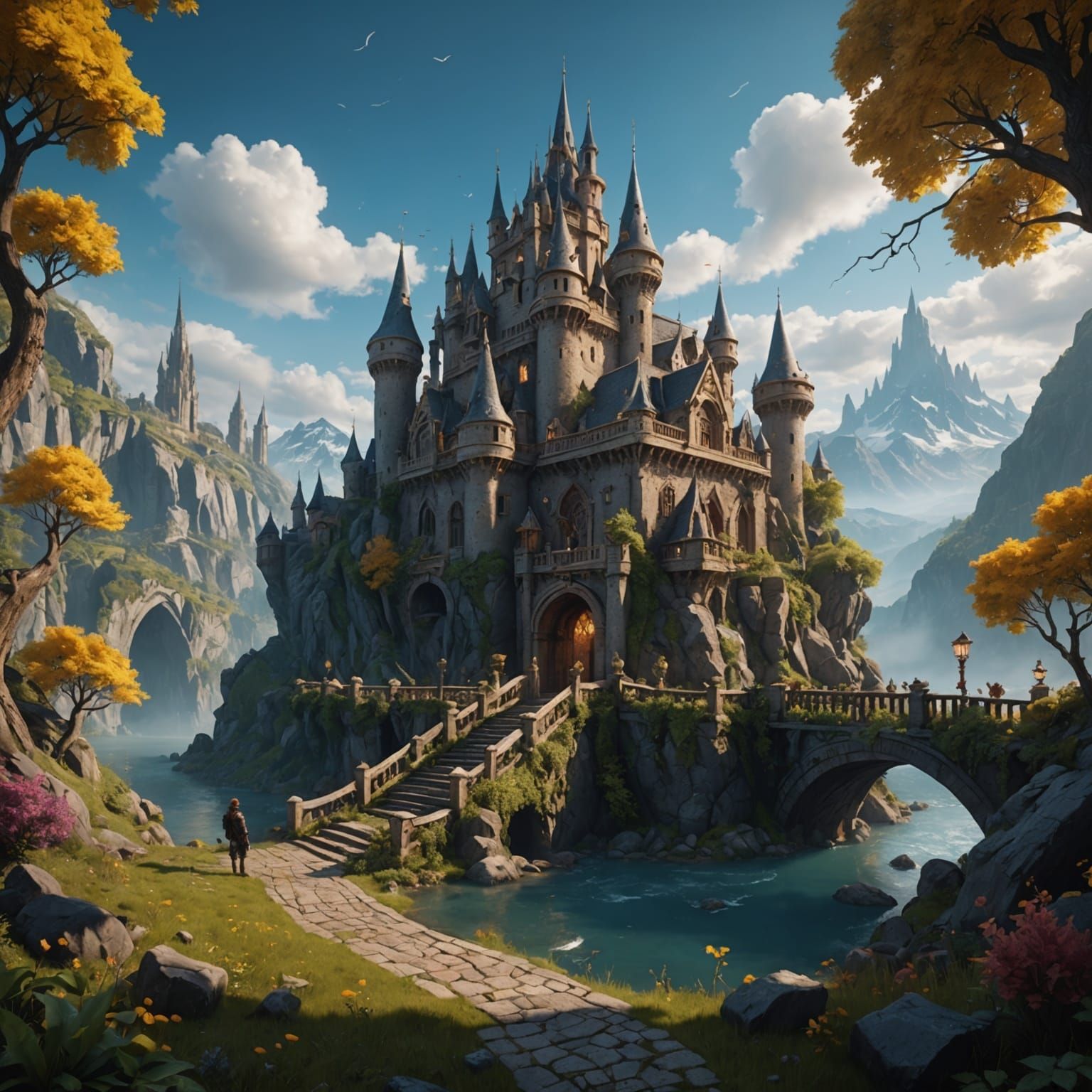 Fantastical Matte Painting in Deep Color