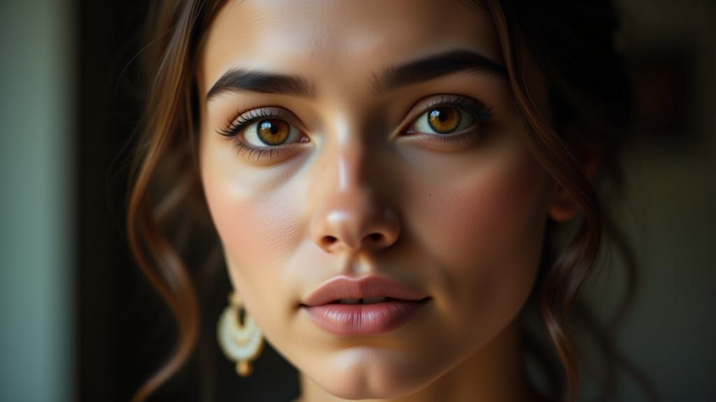 Cinematic Portrait of Wonder with Luminous Skin