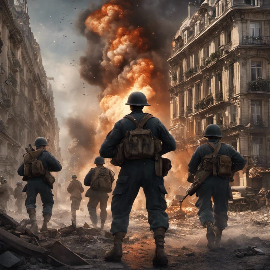 usa marines 1944,city scene,in Paris