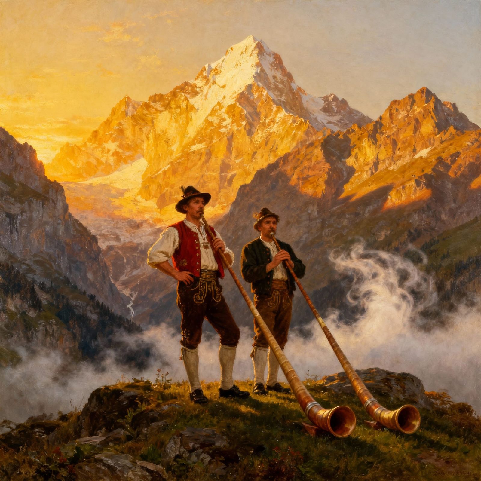 Alphorns in the Swiss Alps  by @Hippie Child
