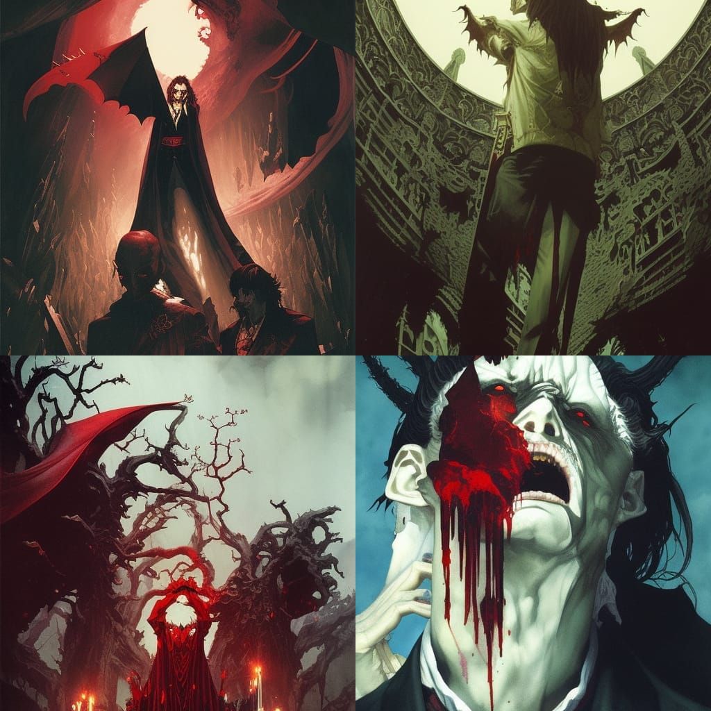Vampires, king of vampires, alucard and Dracula, blood and f...