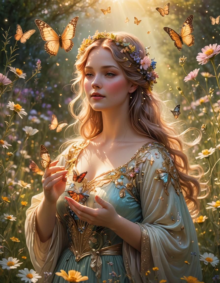 Fairy: Whimsical fantasy art.