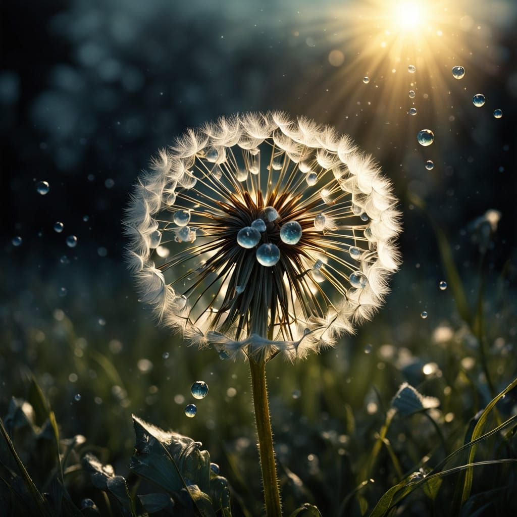 Surreal Dandelion Blossom in Dreamcore Digital Art